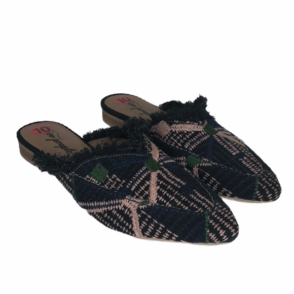 Free People Shoes - Free People Newport fabric fringe mules